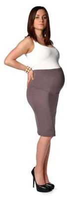 Produktbild von MAMA Umstandsrock Bleistiftrock; Cappuccino 2XL/3XL 44/46