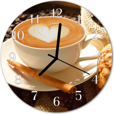 Immagine prodotto di Orologio da parete a vetro, ideale per la cucina, con decorazione a forma di cuore, colore marrone, diametro 30 cm