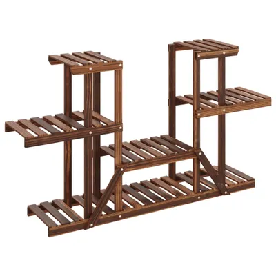 Zdjęcie produktu dla vidaXL Stojak na kwiaty 110x25x73 cm z litego drewna jodłowego