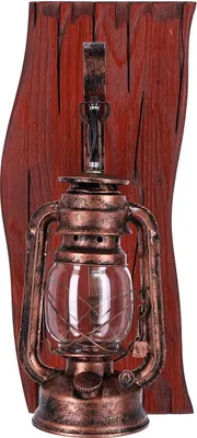 Produktbild von TIBU Wandleuchte aus Holz Vintage Lampe Innen Wohnzimmer Brett Laterne Retro