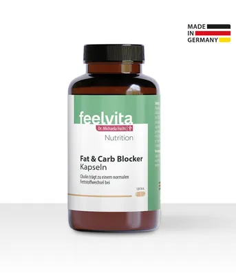Produktbild von Genius Feelvita Nutrition Fat & Carb Blocker Kapseln | 2-Monatsvorrat (120 Kapseln)