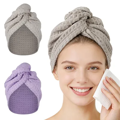Produktbild von Haartuch – Mikrofaser – 24 x 63 cm – Turban – 2 Stück – Schnell trocknend – Haartuch-Wrap