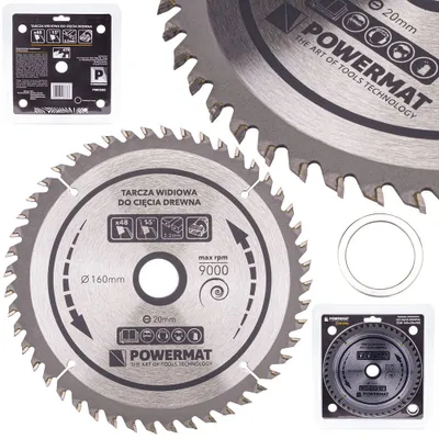 Image de POWERMAT TDD-160x20x48Z Lame de scie pour bois 160x20mm 48Z