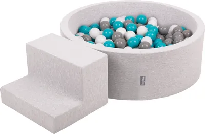 Produktbild von KiddyMoon Spielplatz Aus Schaumstoff Mit 100 Bälle 7cm Hindernisläufen Rund Bällebad Mit Stüfchen Element Für Babys Und Kinder