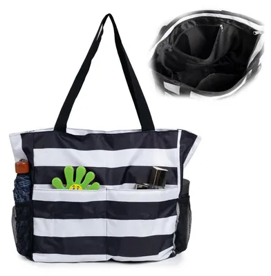Produktbild von Strandtasche XXL Wasserdicht - Faltbare Strandtasche - Mit Reißverschluss - Geräumige Badetasche - Für Familiengebrauch - 43x38x15 cm