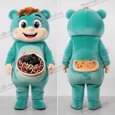 Image de Mascotte MASTICOT du Bœuf Stroganoff Bleu Vert