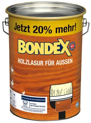 Produktbild von Bondex Holzlasur für Außen 4,8 L teak
