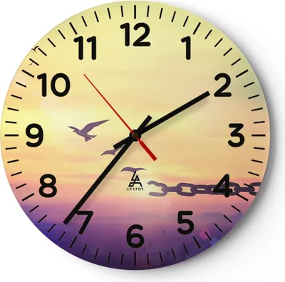 Produktbild von Wanduhr - Rund - Glasuhr - Vogel Natur Wiese - 30x30cm - Schleichendes Uhrwerk - Lautlos - zum Aufhängen bereit - Dekoration Modern - Wanddekoration aus Glas - C4AR30x30-3917