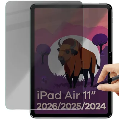 Produktbild von Bizon Glass Tab Clear Shadow Privacy Panzerglas für iPad Air 11"" 7/6 Gen. 2025/2024, getönt, 2 Stück