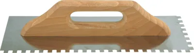 Image de Plateau de nettoyage en acier inoxydable de 380 mm avec dentelure de 8 x 8 mm et manche en bois
