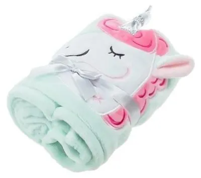 Produktbild von EinhornLiebe - Fleecedecke mit Einhorn (mint-grün,130x81cm) Kuscheldecke Wohndecke Decke