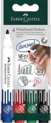 Produktbild von Faber-Castell 253942 Marker 4 Stück(e) Rundspitze Schwarz, Blau, Grün, Rot