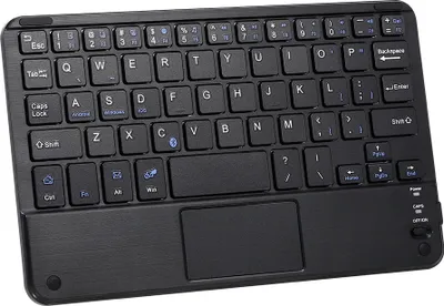 Produktbild von Mini-Bluetooth-Tastatur mit 59 Tasten, BT3.0 | Touchpad-Design | Universell für drei Systeme, schwarz