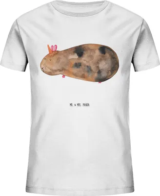 Produktbild von Mr. & Mrs. Panda Kleinkinder T-Shirt Einhorn Meerschweinchen 5-6 Jahre (110/116) - Weiß - Geschenk, Kinder Baumwollshirt, Meerschwein, Unicorn, Öko, Meerhörnchen, Jungen