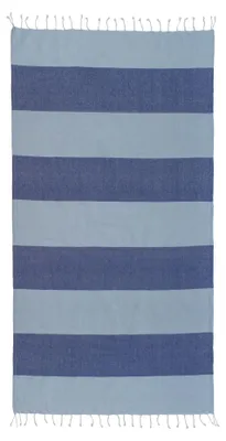 Produktbild von Pareo Futa Strandtuch 90x170 cm – Hamamtuch mit Fransen, Farbe:Blau