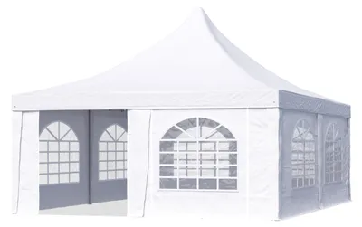 Obrázek produktu pro Párty stan 4x8 m zahradní pavilon plátěný stan PVC 700 N v bílé barvě Voděodolný