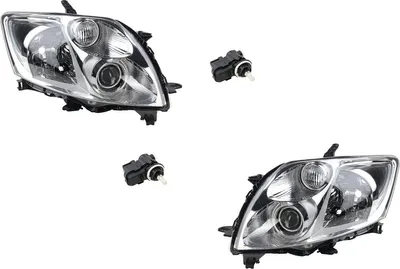 Zdjęcie produktu dla Johns, reflektory samochodowe pasujące do Toyoty Auris (lata produkcji 2007-2010), model HHB3, komplet (lewy i prawy), wyposażone w silnik krokowy