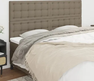 Produktbild von vidaXL Kopfteile 4 Stk. Taupe 90x5x78/88 cm Stoff - Kopfteil - Kopfteile - Bett-Kopfteil - Bettkopfteil