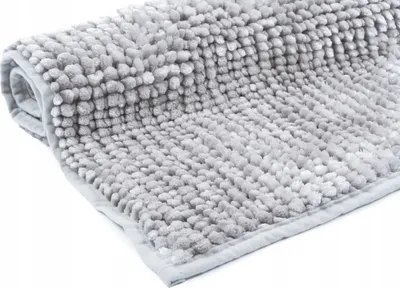 Produktbild von Antirutsch-Badezimmermatte grau CHENILLE weich flauschig 40x60CM