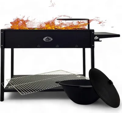 Produktbild von Mangal Set Batyr XL Schaschlikgrill 100cm mit  Grillrost Kasan 8L