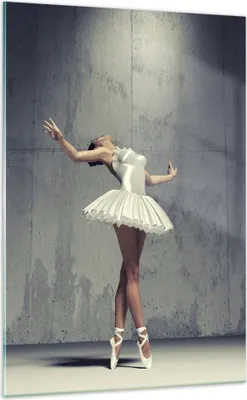 Produktbild von Bilder auf glas - Einteilig - Ballerina Weiß Wand - 70x100cm - Glasbilder - Wandbilder - Bilder - zum Aufhängen bereit - Wanddekoration aus Glas - Glas Bilder - Wandbild auf Glas - GPA70x100-4344