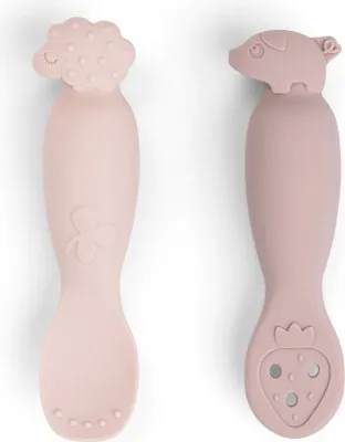 Produktbild von Done by Deer Lernlöffel-Set „Tiny Farm“ – Rosa