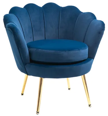 Produktbild von HOMCOM Sessel Polstersessel in Muschelform Relaxsessel mit Metallbeine Blau