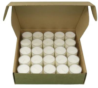 Produktbild von Omgoods – Set mit 50 Teelichtern aus Rapswachs, Brenndauer: 8 Stunden