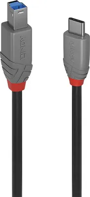 Obrázek produktu pro Lindy 0,5m kabel USB 3.2 typ C na B, 5Gb/s, Anthra Line