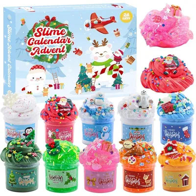 Image de Calendrier de l'Avent Schleim 2026 pour enfants – Kit de 24 jours de slime, calendrier de Noël, cadeau