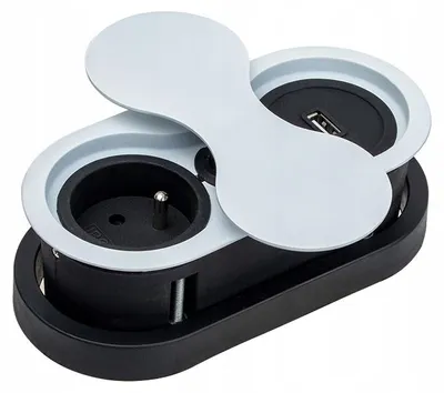 Produktbild von EIGHTBOX USB Einbau-Möbelsteckdose mit Schwenkbar-Abdeckung, Weiß