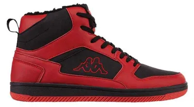 Image de Kappa - Chaussures "Lineup" uni pour hommes/femmes, doublure en Fourrure artificielle, modèle PP12099 (taille 37,5 EU) (noir/rouge)