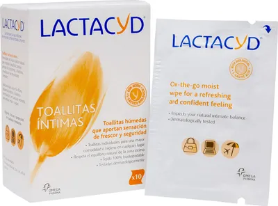 Zdjęcie produktu dla Lactacyd chusteczki intymne 10 sztuk