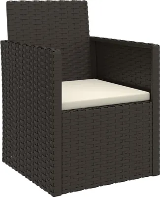 Produktbild von vidaXL Gartensessel mit Kissen Schwarz Poly Rattan