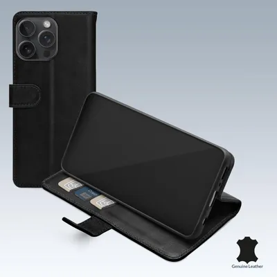 Productafbeelding van Mobilize Leather Wallet Apple iPhone 15 Pro Max Black