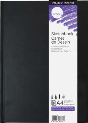 Image de DALER-ROWNEY D482154400 Carnet de croquis, A4, 100g/m², 54 feuilles, collé
