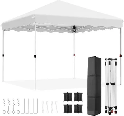 Obrázok produktu pre Pop-up stany – Vodotesné stany – 300 x 300 cm – Jednoduchá montáž – Biela farba