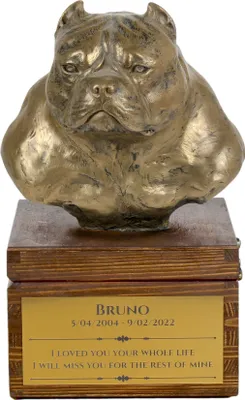 Productafbeelding van Art-Dog Dierenurn – American Bully – gegoten uit bronspoeder en hars