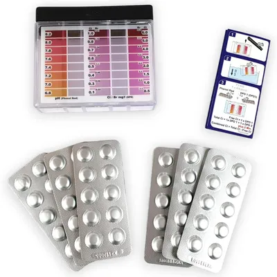 Productafbeelding van Testset voor vrij chloor en pH voor zwembad, met 60 sneltabletten