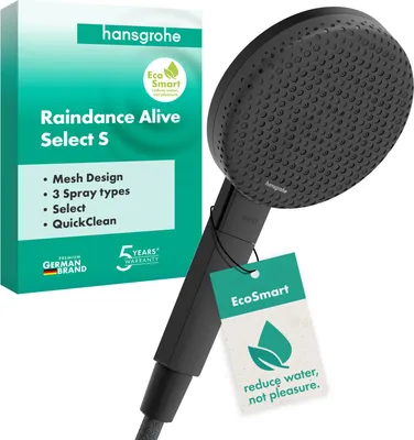 Productafbeelding van hansgrohe Raindance Alive Select S handdouche, 125 mm, 3 straalpatronen, EcoSmart, matzwart