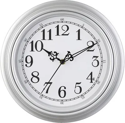 Image de Horloge murale rétro argentée sans tic-tac, 30 cm, à piles, salon - chambre