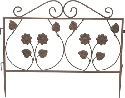 Produktbild von Steckzaun Blume Metall braun 57x45cm – Dekozaun