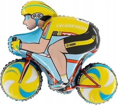 Obrázek produktu pro Fóliový balónek Cyklista, kolo žluté, Grabo, 31"