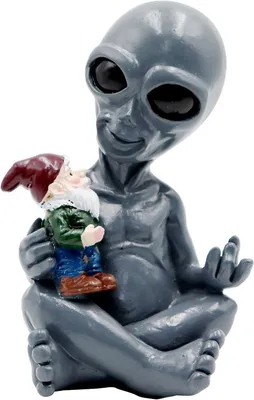 Immagine prodotto di Decorazioni per il giardino con statuine in resina a forma di alieno e gnomo da giardino