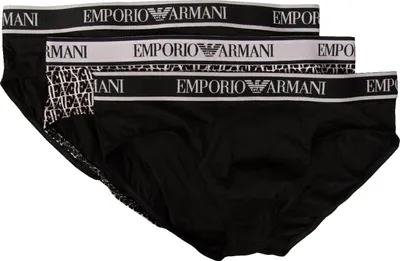 Immagine prodotto di Slip uomo EMPORIO ARMANI confezione 3 pezzi mutande elastico a vista cotone elasticizzato  underwear  articolo 112132 4R717, EUR S - CN 165/90 - BR P - MX CH, Cotone 95%,Spandex 5%