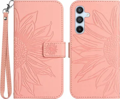Produktbild von Samsung Galaxy A37 / A36 Hülle - Coverup Sonnenblume Klapphülle mit Schlüsselband - Rosa