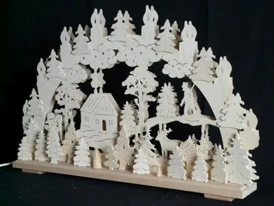 Produktbild von Schwibbogen mit Waldmotiv und Beleuchtung BxHxT 70x43x7cm NEU