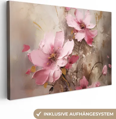 Obrázek produktu pro OneMillionCanvasses® - Obrazy na plátně - Květiny - Růžová - Umění - Akvarel, nástěnné malby, nástěnné dekorace, Obývací pokoj, 60x40cm