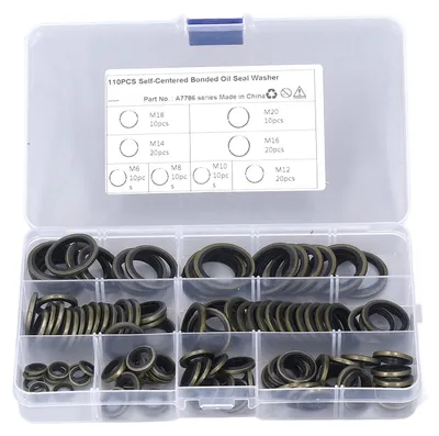 Produktbild von 110 Stück Öldichtungsscheibe M6 M8 M10 M12 M14 M16 M18 M20 Gummigebundene Dichtung Metalldichtung