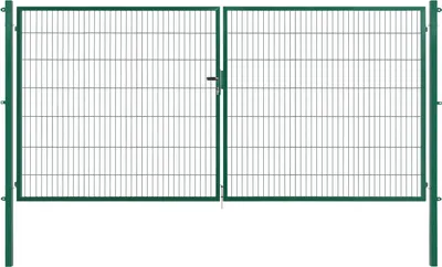 Produktbild von Arvotec Gartentor BxH 400x140 cm mit Schließzylinder und Zaunanschluss Moosgrün Gitterzauntor Stabmattentor Doppeltor Doppelstabmattentor Gartentür